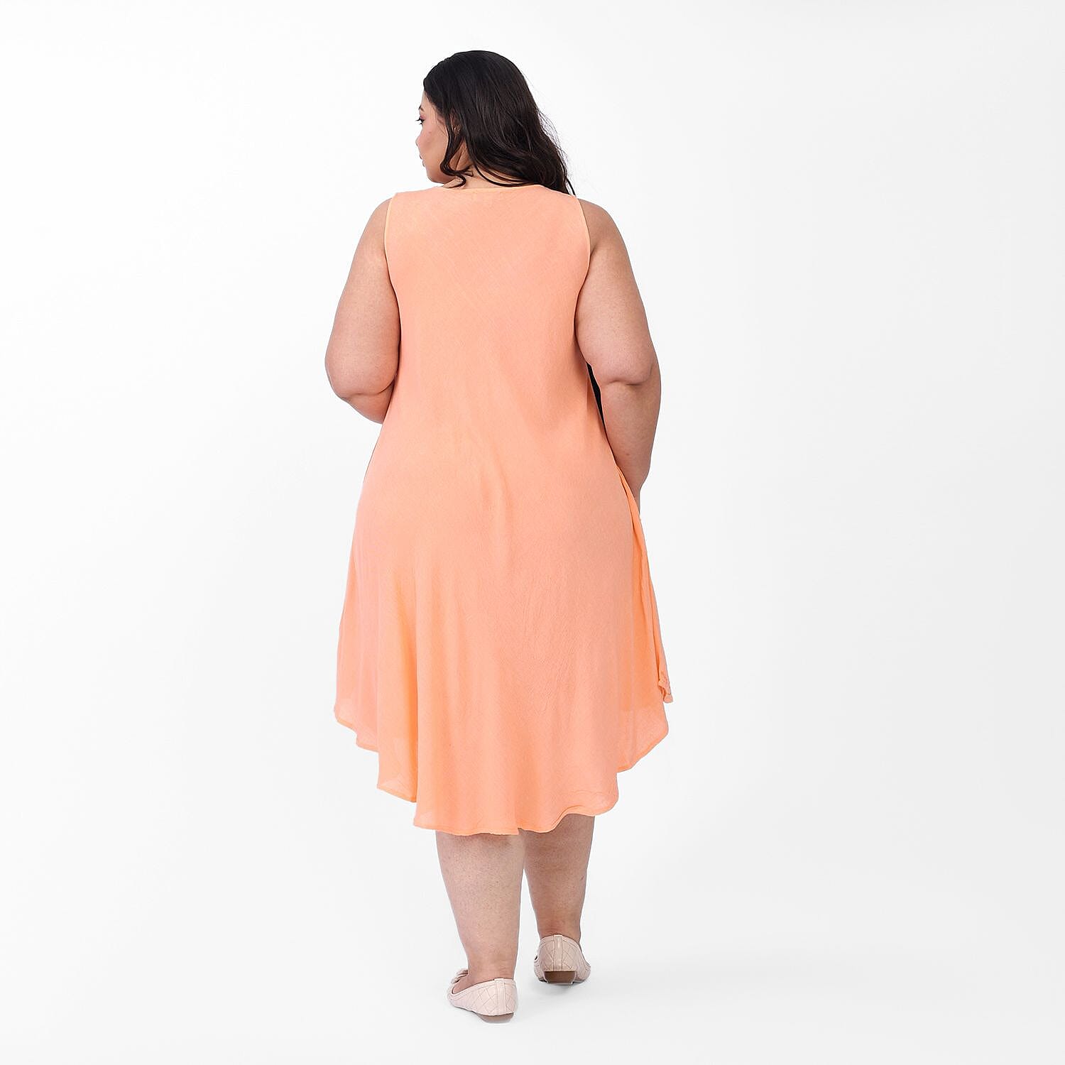 Tamsy Rayon Solid Dress (Size 44x1 in) - Red & Red