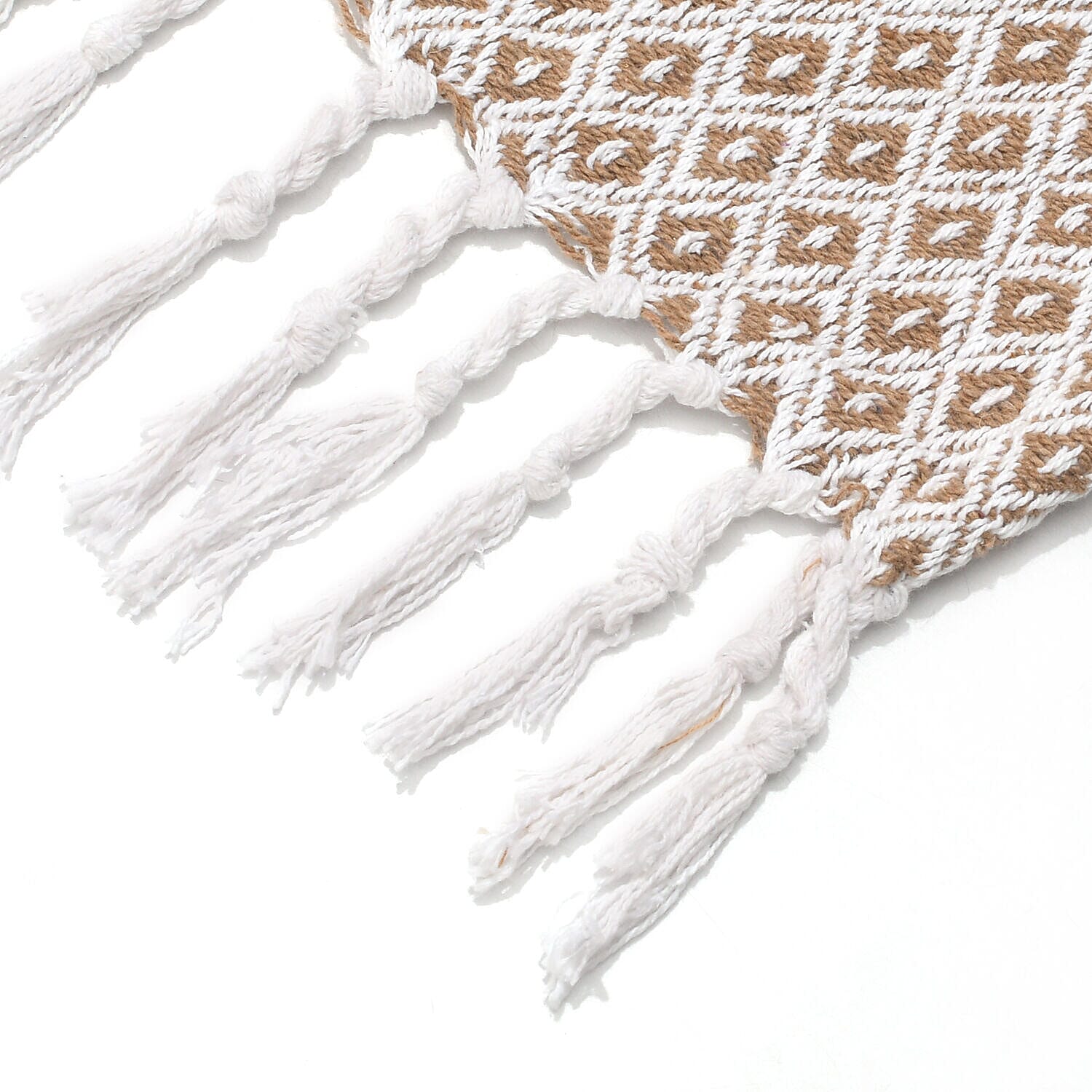 Cotton Chevron Patterned Throw Blanket (Size 170x130 cm) - Brown