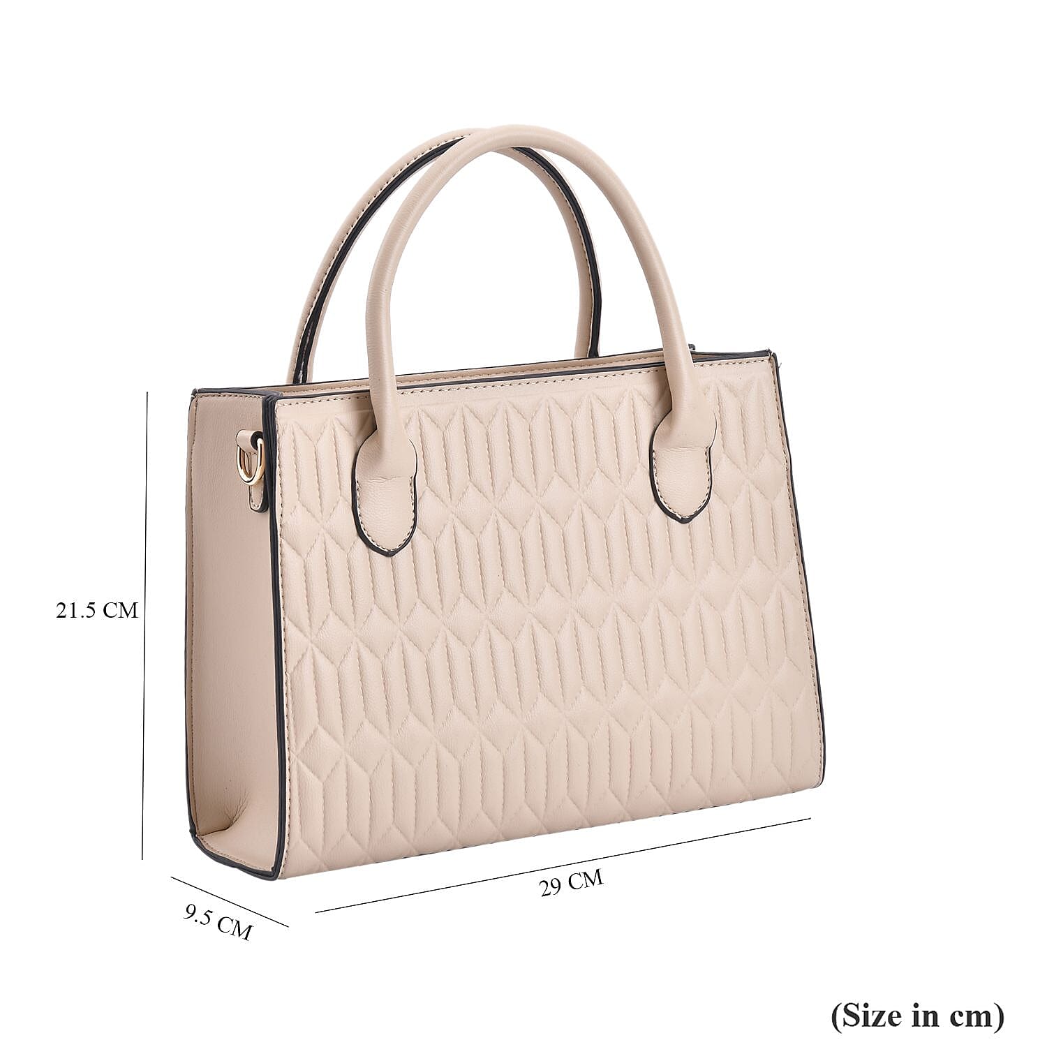 Ribbed Pattern Crossbody Bag - Nude
