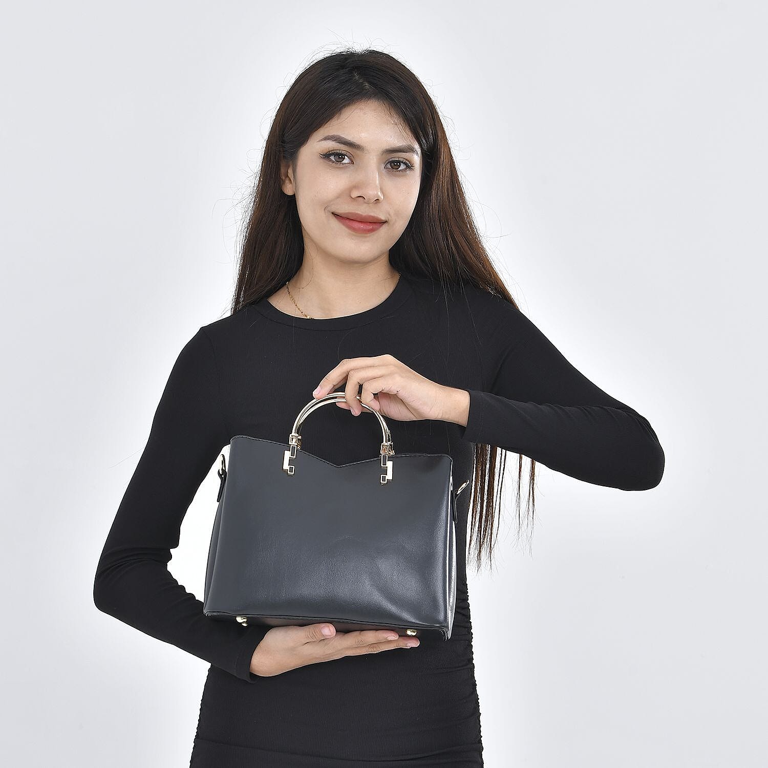 Convertible Bag with Detachable Long strap - Burgundy & White