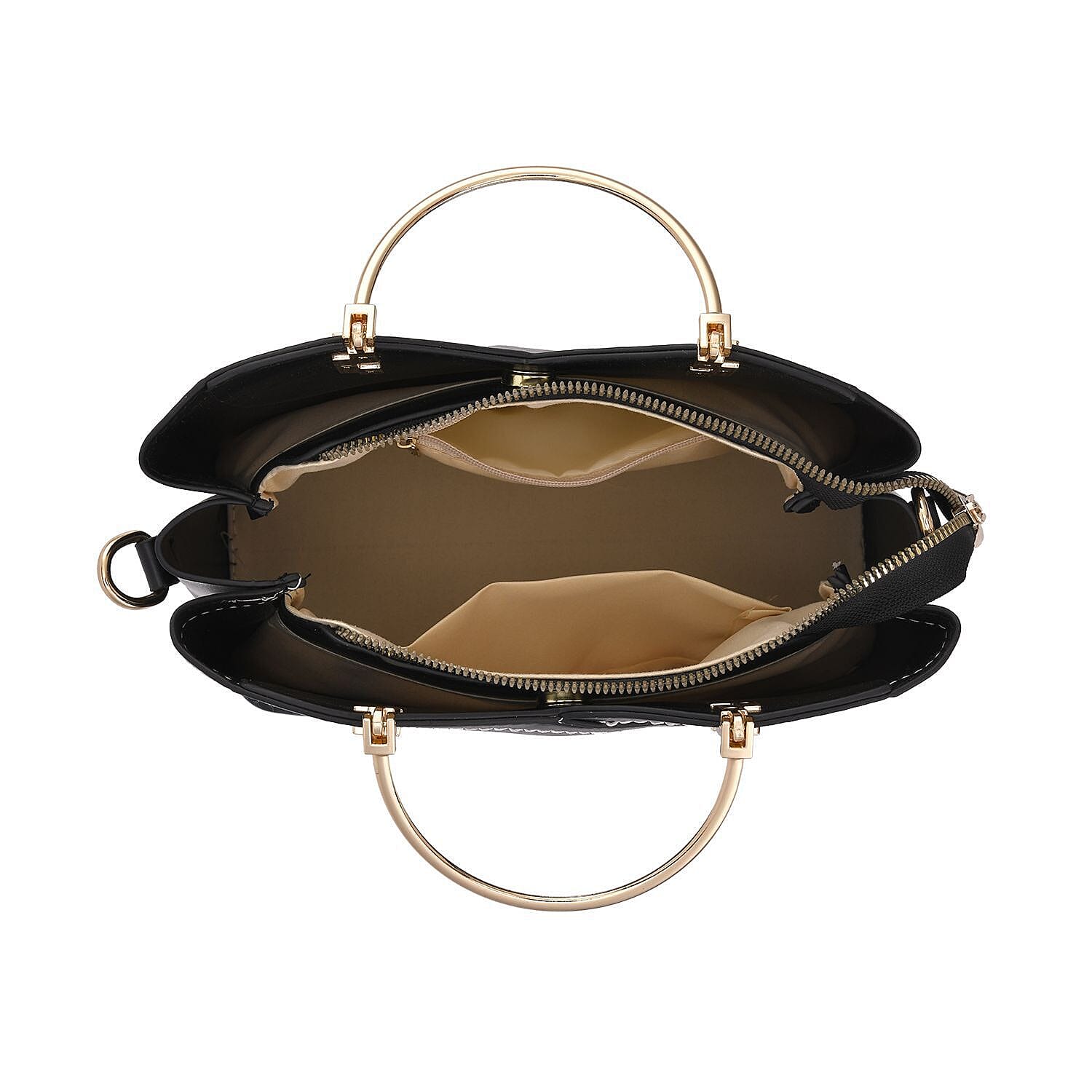 Convertible Bag with Detachable Long strap - Burgundy & White