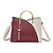 Convertible Bag with Detachable Long strap - Burgundy & White
