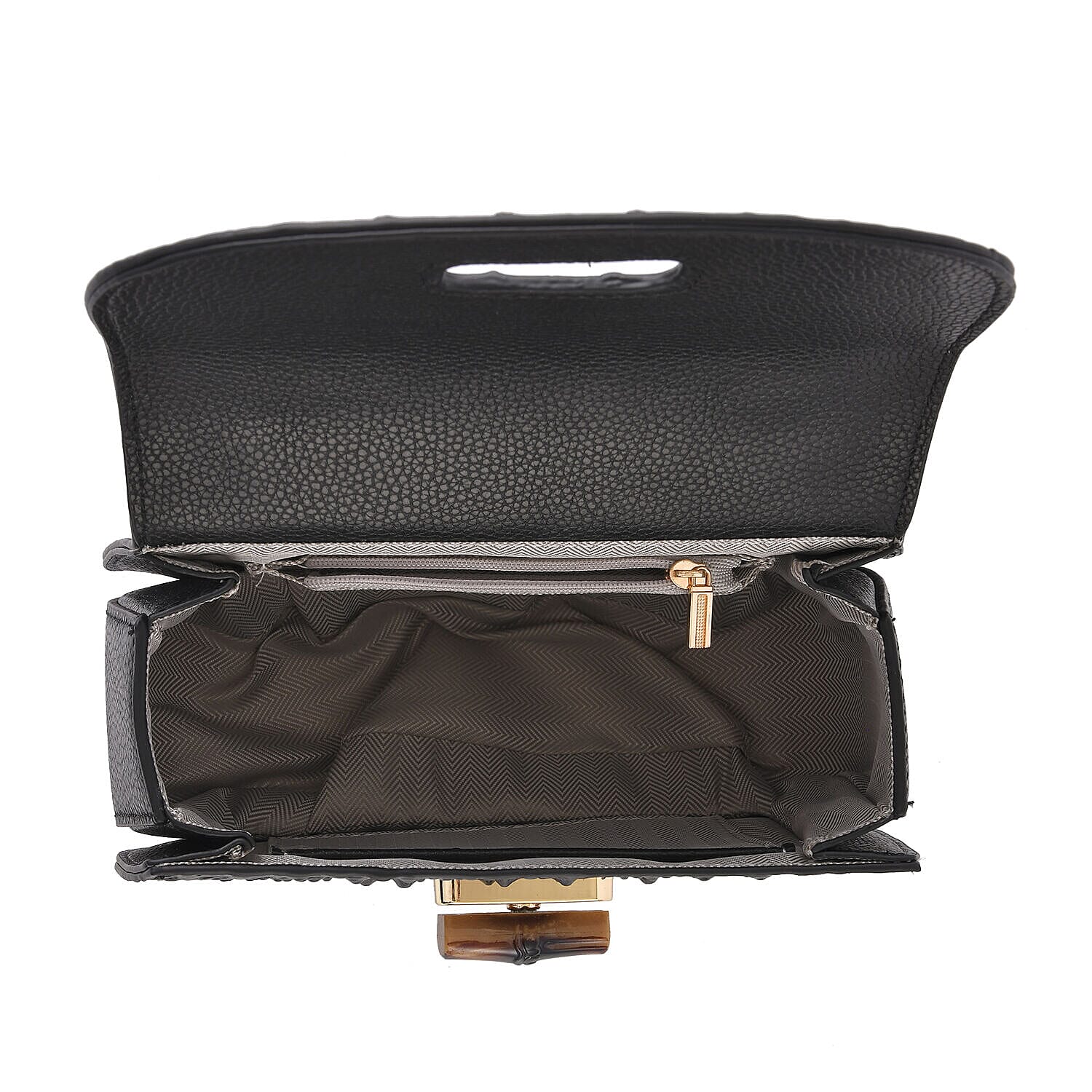 Genuine Leather Embossed Crocodile Pattern Convertible Bag with Detachable Long Strap