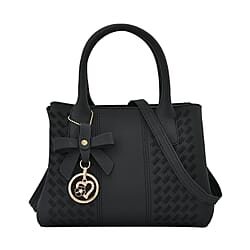 Crossbody Convertible Bag with Detachable Long Strap (Size 29x21x13 cm) - Black