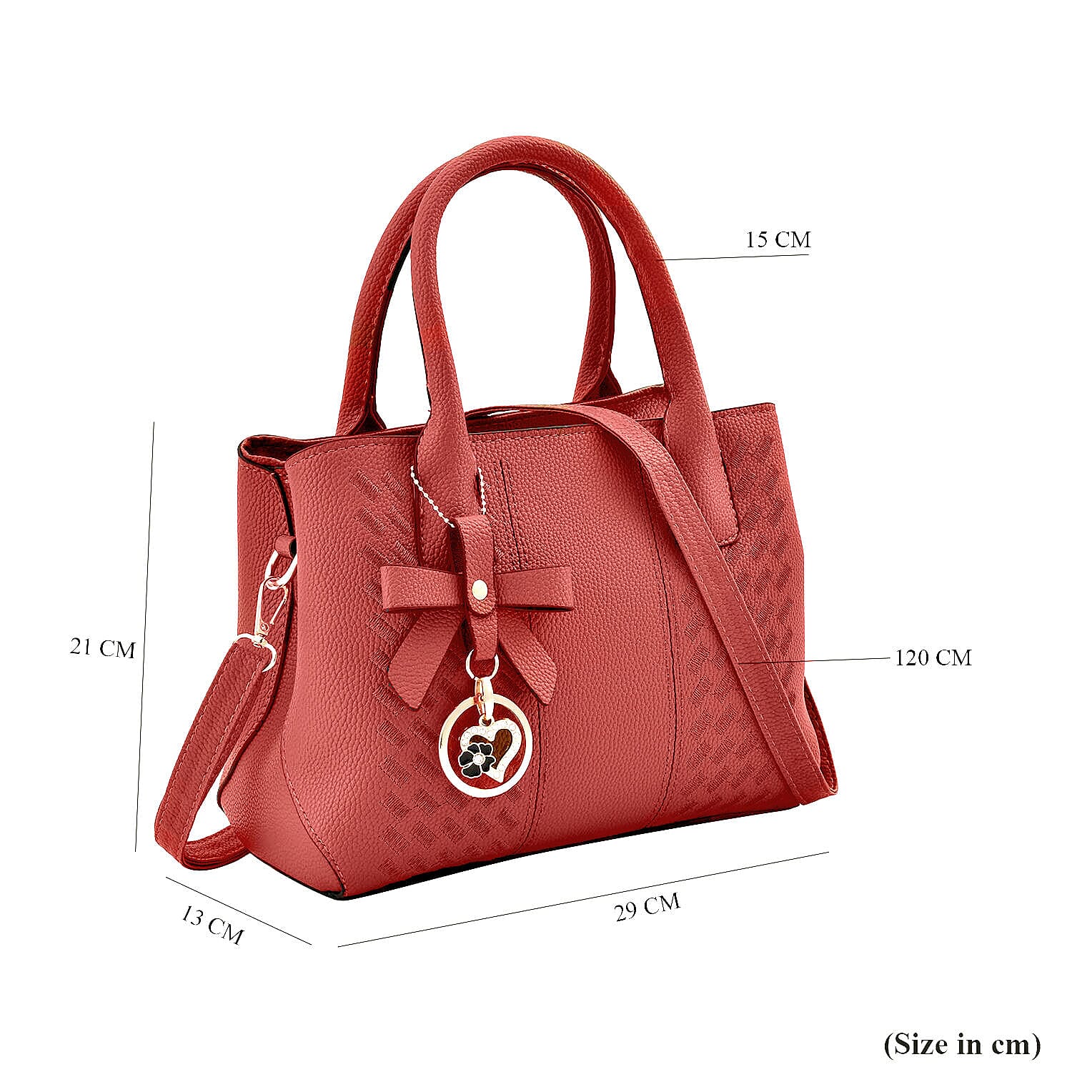 Crossbody Convertible Bag with Detachable Long Strap - Burgundy