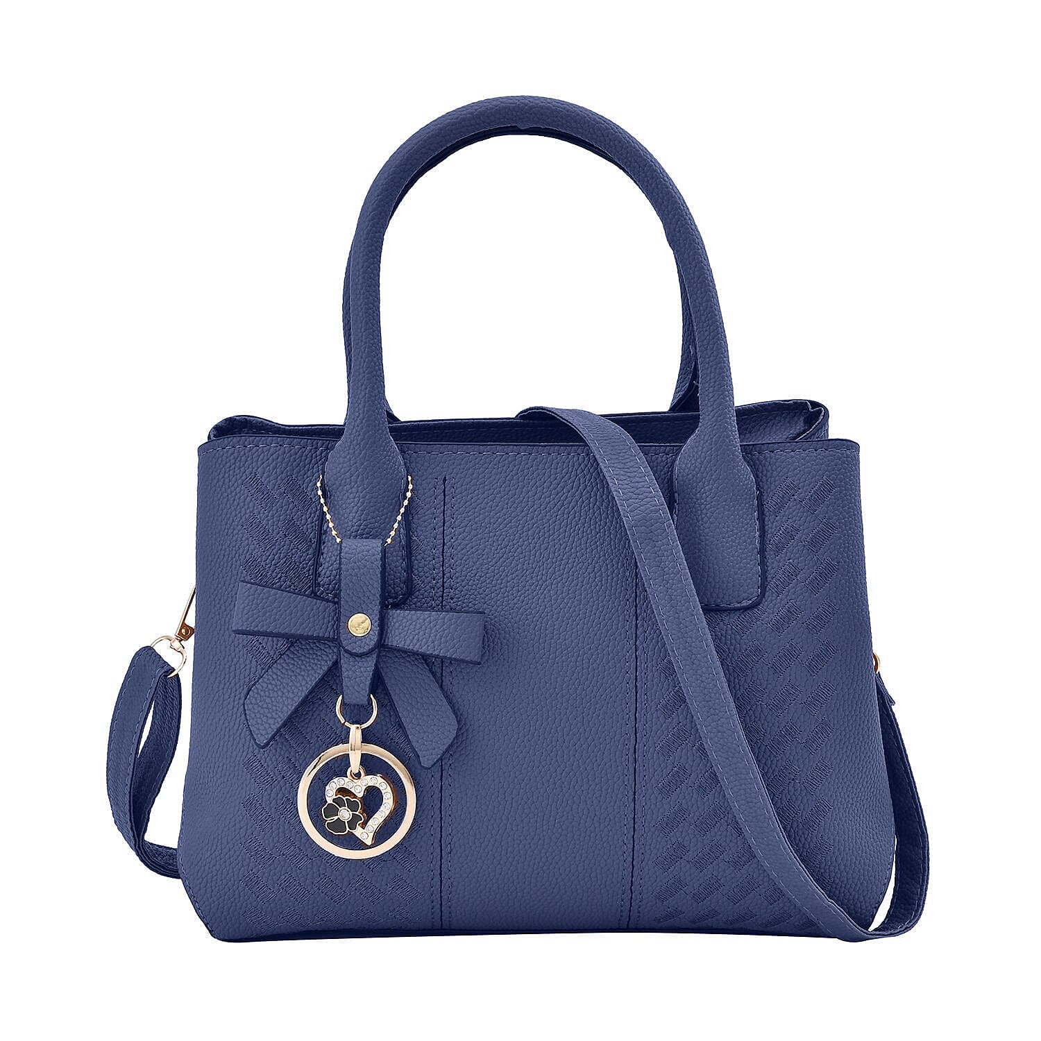 Crossbody Convertible Bag with Detachable Long Strap - Navy