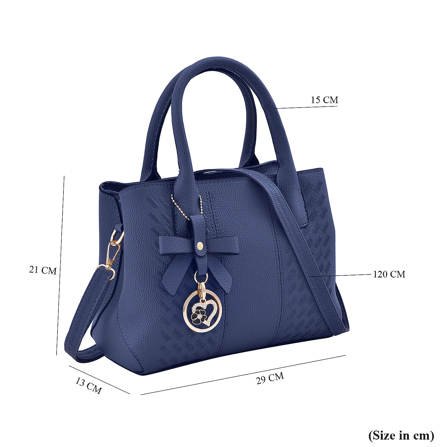 Crossbody Convertible Bag with Detachable Long Strap - Navy