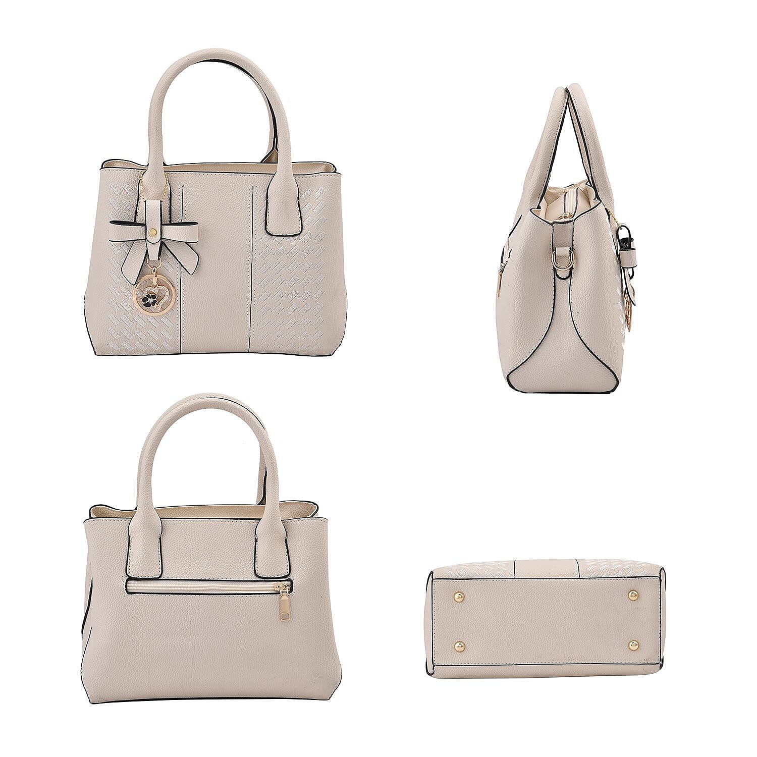 Crossbody Convertible Bag with Detachable Long Strap - White