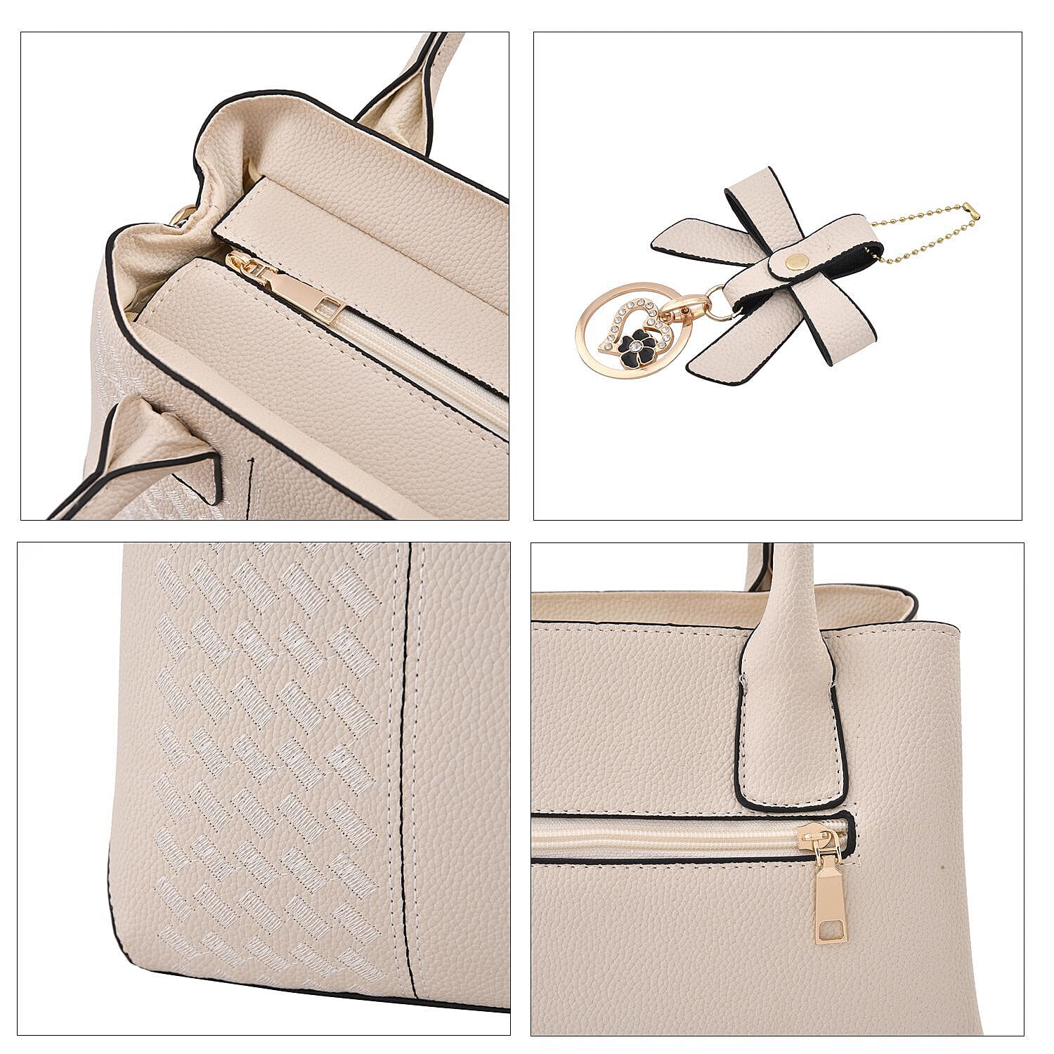 Crossbody Convertible Bag with Detachable Long Strap - White