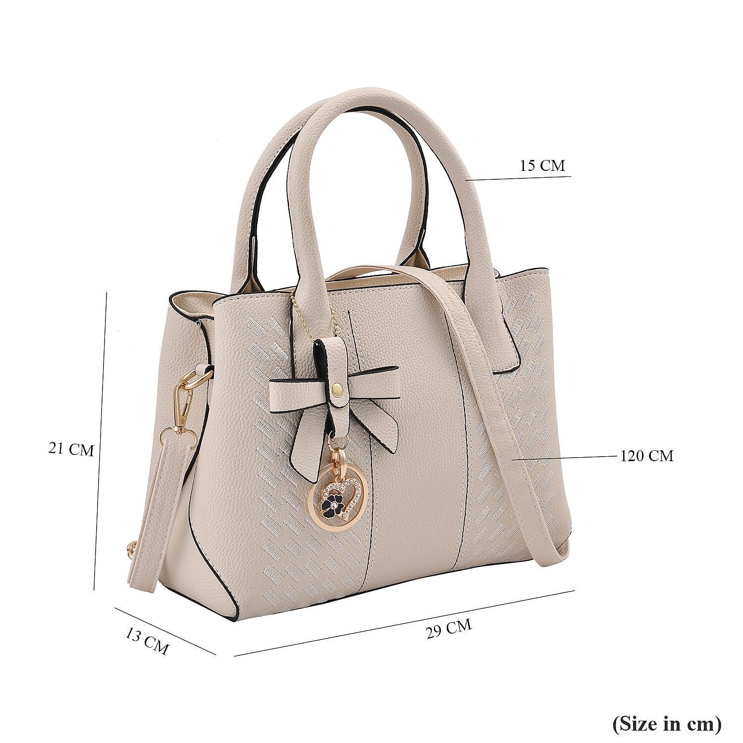 Crossbody Convertible Bag with Detachable Long Strap - White