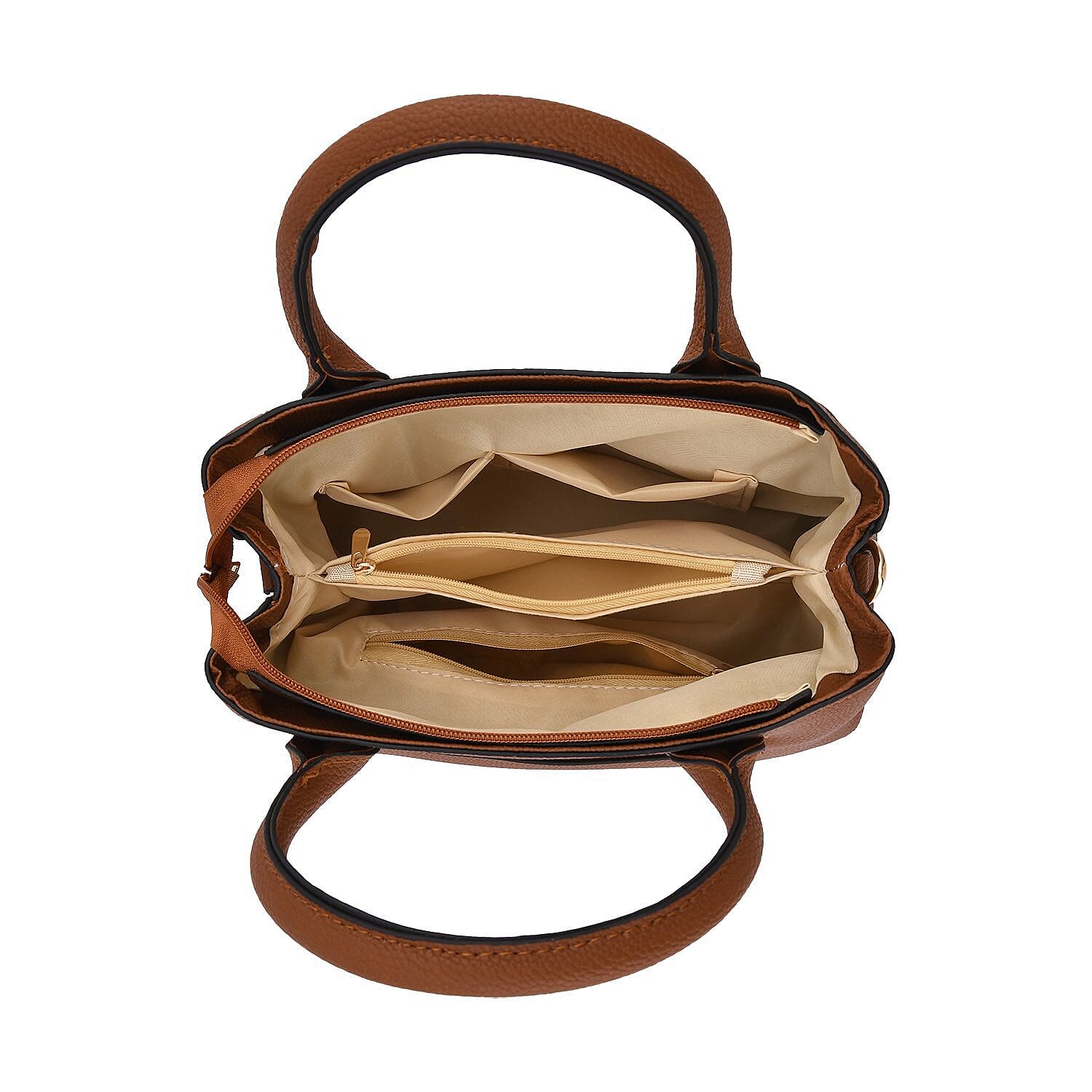 Crossbody Convertible Bag with Detachable Long Strap - Tan