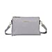 Sencillez Genuine Leather Solid Crossbody Bag with Shoulder Strap - Grey