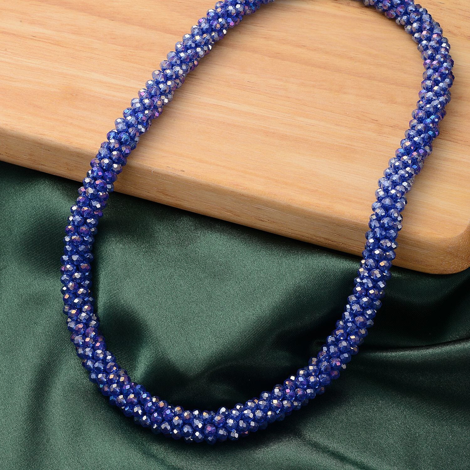 Blue Magic Color Glass  Necklace (Size - 20) 254.50 ct