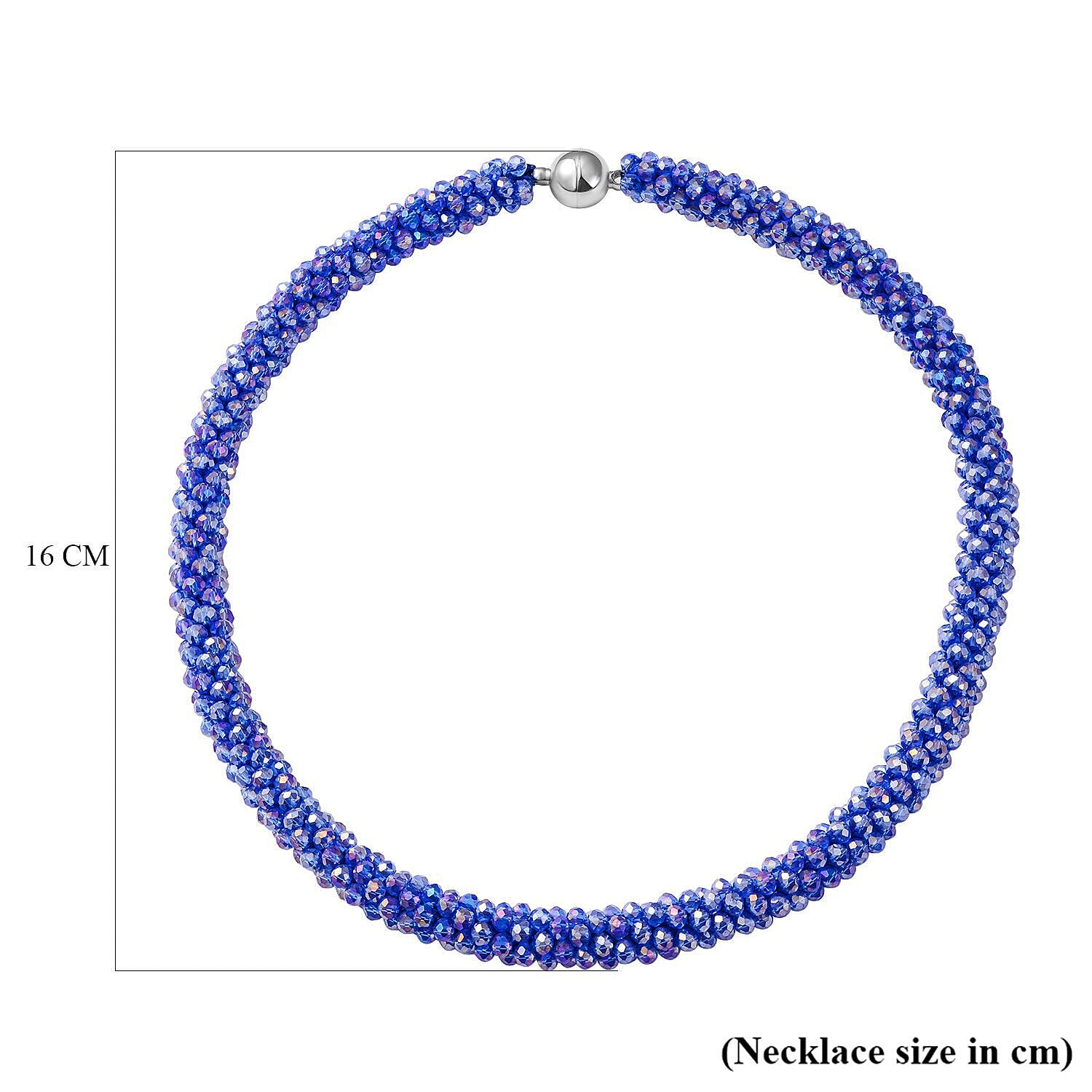 Blue Magic Color Glass  Necklace (Size - 20) 254.50 ct