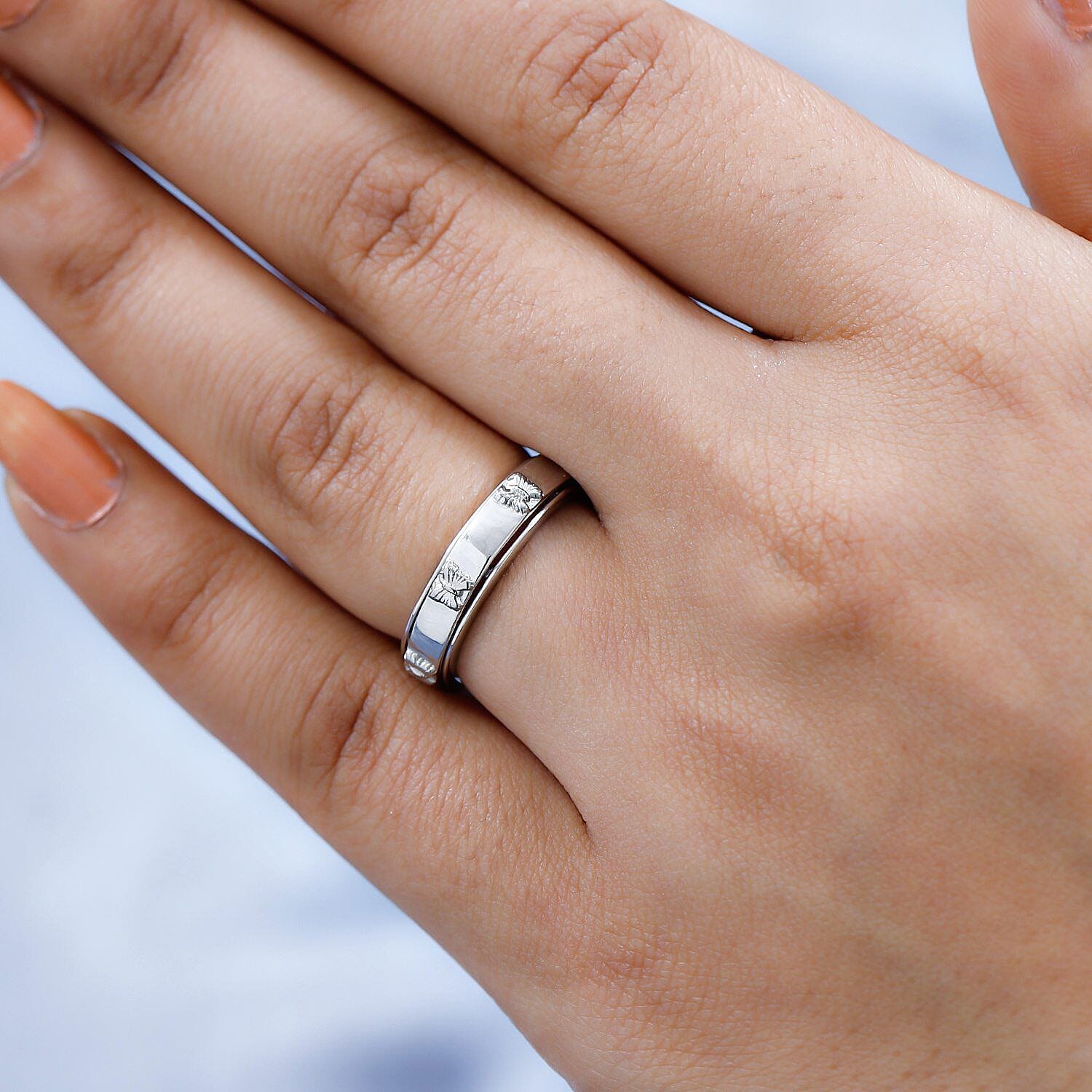 Sterling Silver Butterfly Spinner Band Ring