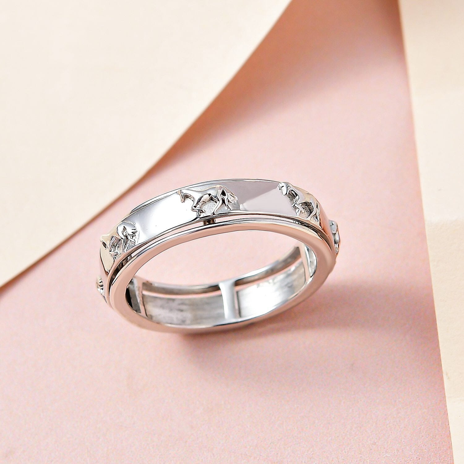 Sterling Silver Horse Spinner Band Ring