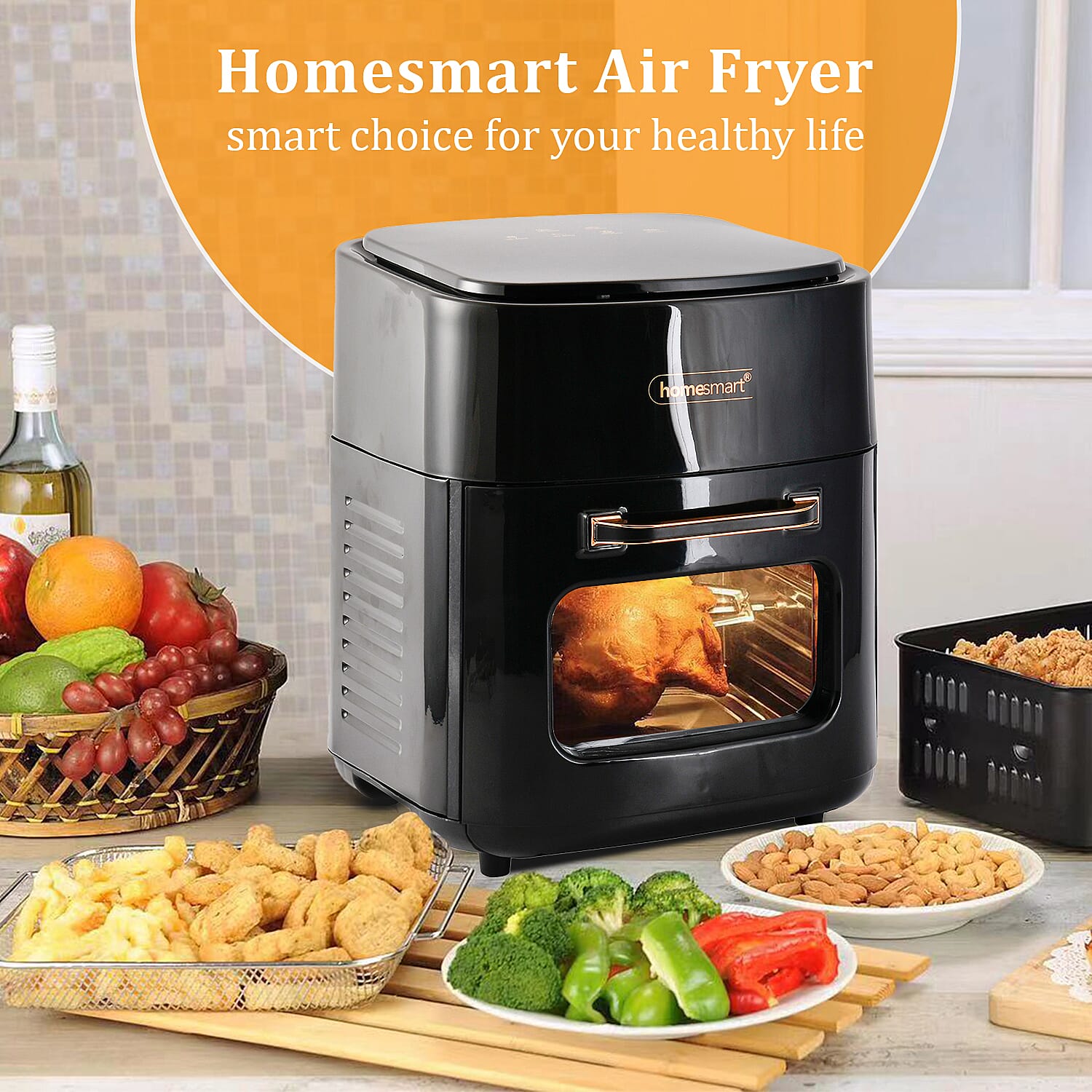 Homesmart 15 Litre Air Fryer (1400W) - Black