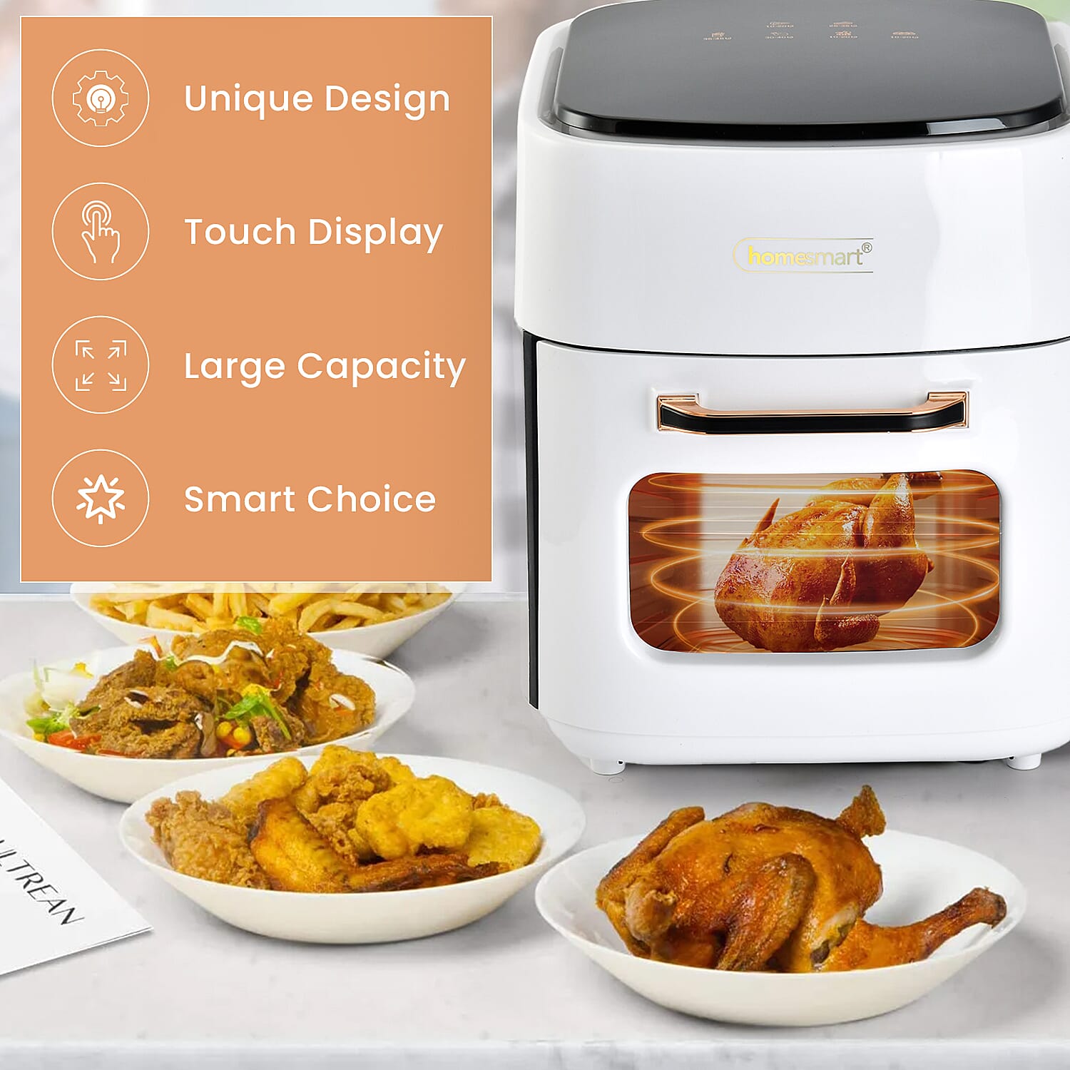 Homesmart 15 Litre Air Fryer (Size 37x31x29 cm) 1400W - White
