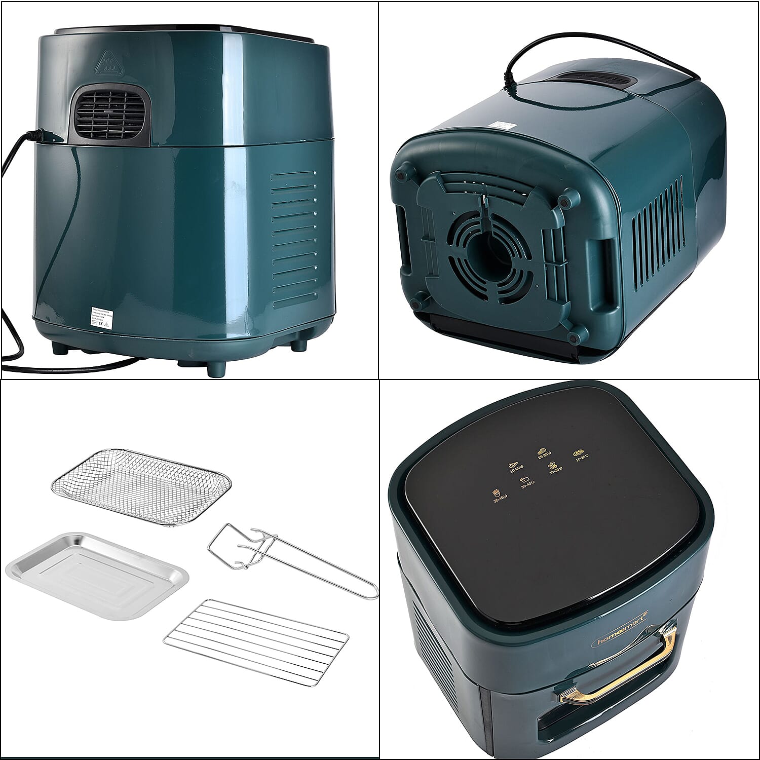 Homesmart 15 Litre Air Fryer (Size 37x31x29 cm) 1400W - Royal Green