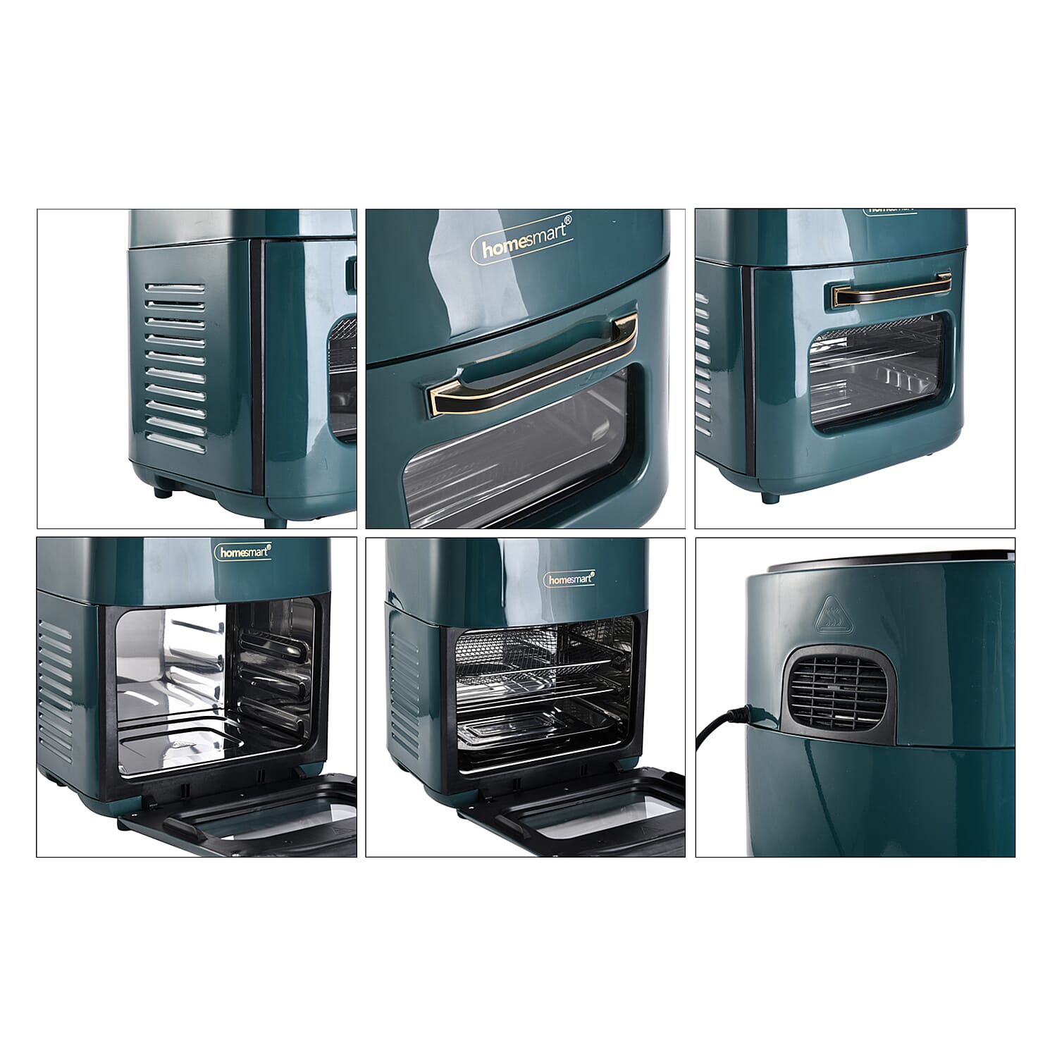 Homesmart 15 Litre Air Fryer (Size 37x31x29 cm) 1400W - Royal Green