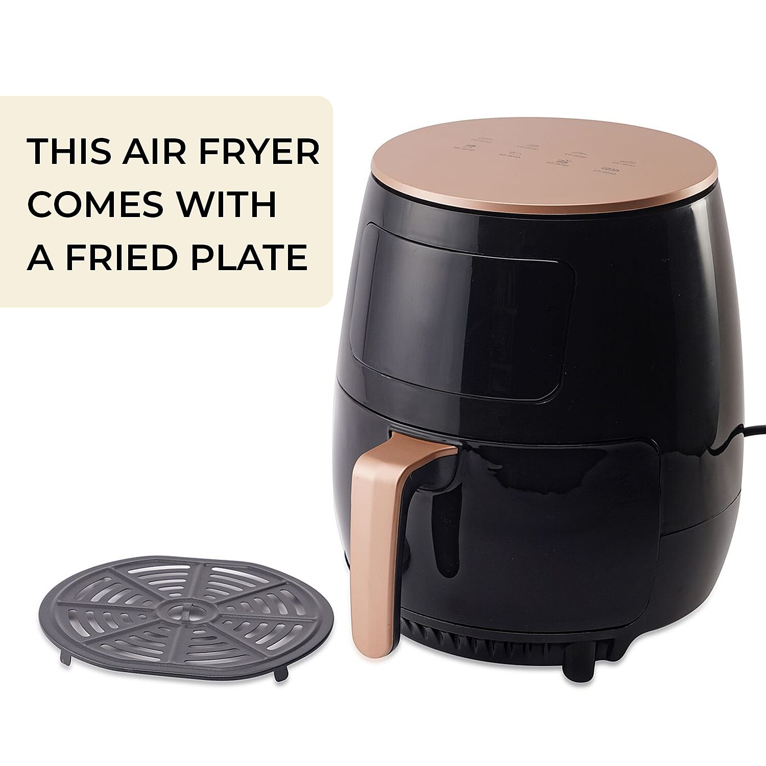 Homesmart Air Fryer 4.5L (1400W) - Air Fry, Roast, Bake, Reheat - Uses little to no oil, - Black (34x30cm)