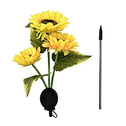 3 Heads Solar Sunflower LED Light for Outdoor (Size 80cm) - Yellow