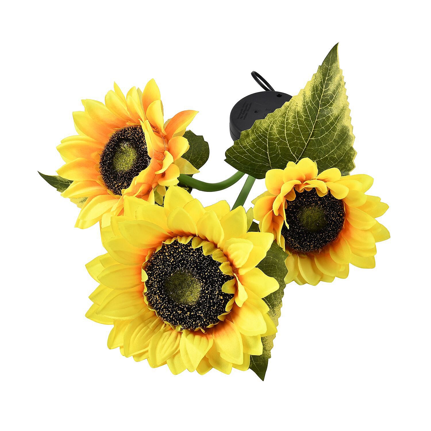 3 Heads Solar Sunflower LED Light for Outdoor (Size 80cm) - Yellow