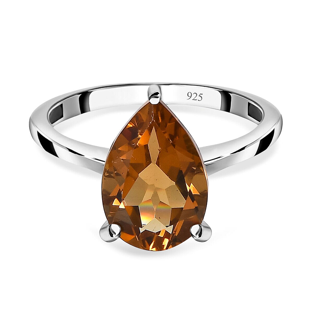 Autumn Alexite Solitaire Ring in Platinum Overlay Sterling Silver 2.84 Ct.