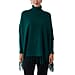 Nova of London Tassel Hem Roll Neck Poncho - Green