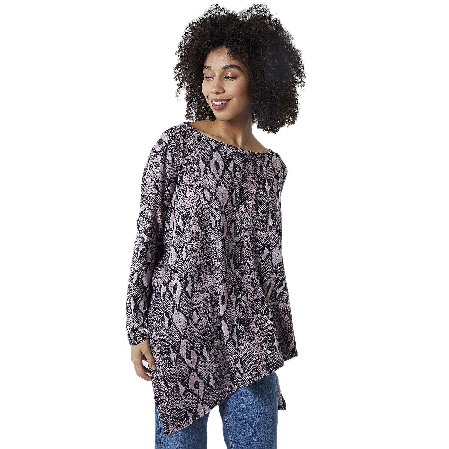 Nova of London - Curve Collection Slash Neck Asymmetric Top (Size S-M,8-16) - Pink