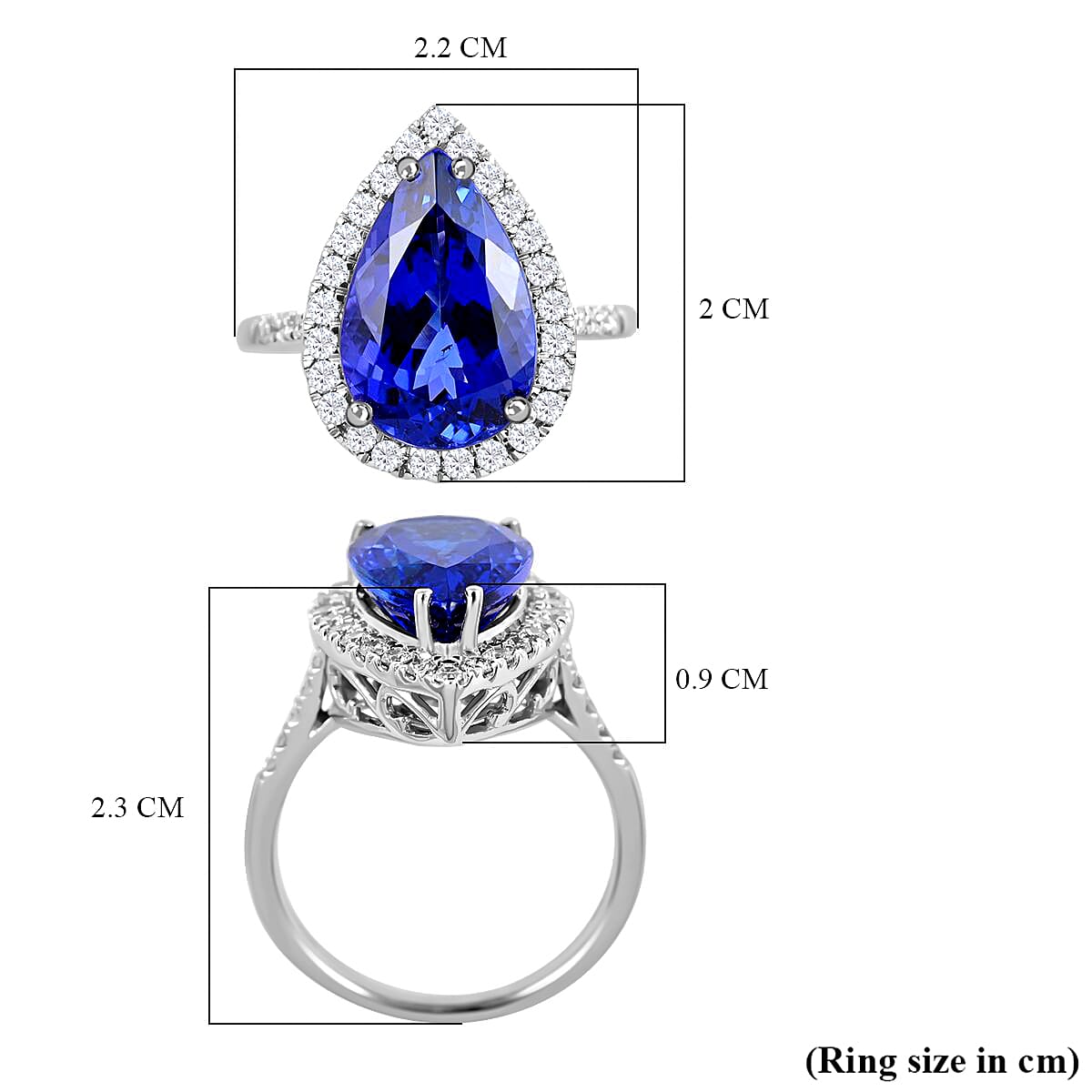 950 Platinum  AAAA  Tanzanite   White Diamond  VS Ring 6.25 pc,  Platinum Wt. 5.98 Gms  6.250  Ct.