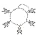 White Austrian Crystal Teddy Charms Bracelet (Size - 7.5 With 2 Inch Extender) in Silver Tone