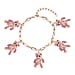 Pink Austrian Crystal Teddy Charms Bracelet (Size - 7.5 With 2 Inch Extender) In Rose Tone