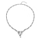 White Glass ,White Crystal  Necklace (Size - 20 With 2 Inch Extender) in White Silver Tone.