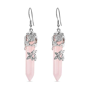 https://tjcuk.sirv.com/Products/72/6/7266246/Rose-Quartz-Bullet-Earrings-with-hook-in-Stainless-Steel-and-Silver-To_7266246.jpg?w=342&h=342