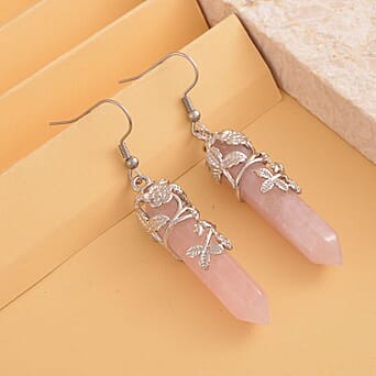 https://tjcuk.sirv.com/Products/72/6/7266246/Rose-Quartz-Bullet-Earrings-with-hook-in-Stainless-Steel-and-Silver-To_7266246_1.jpg?w=342&h=342