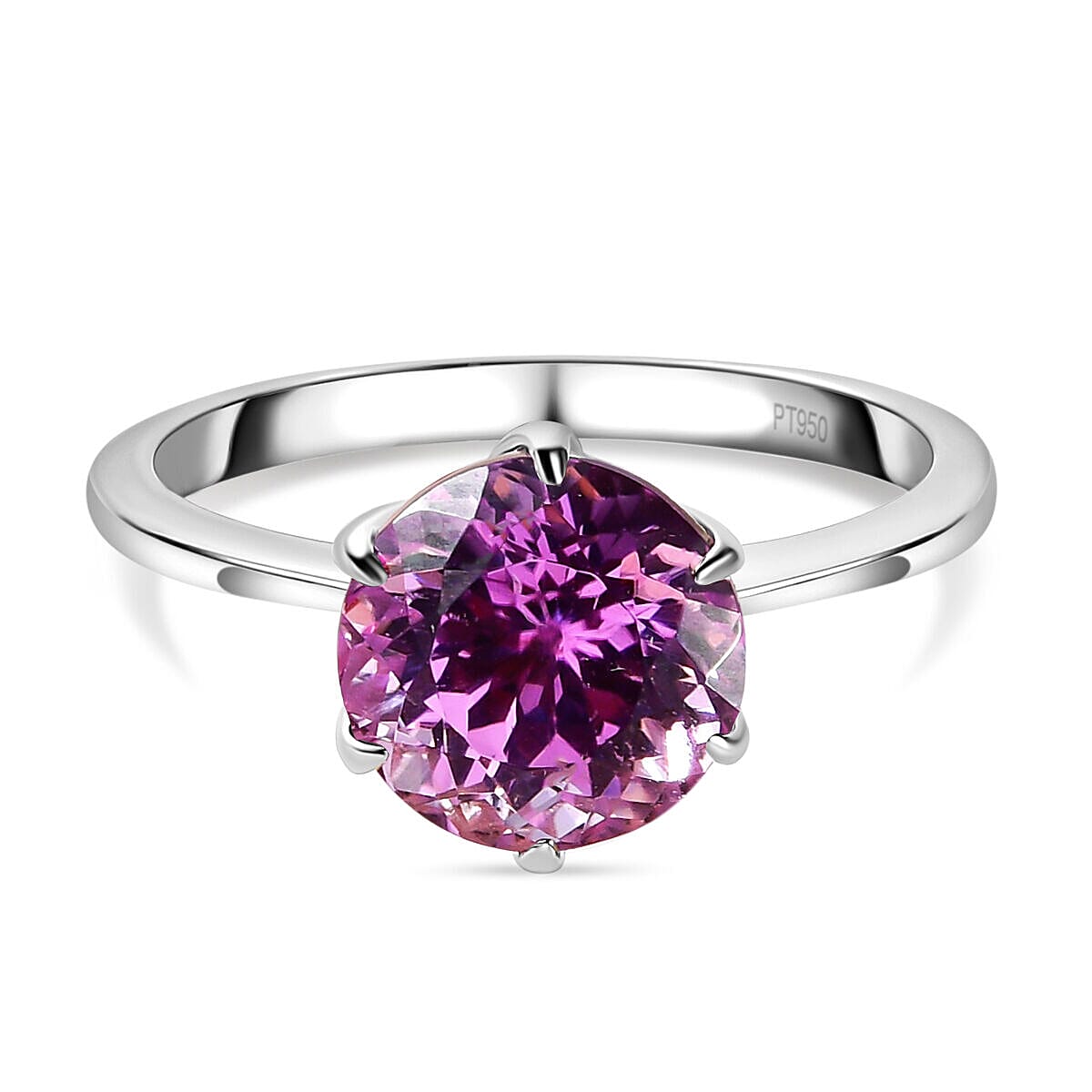 Doorbuster - RHAPSODY 950 Platinum AAAA Patroke Kunzite Ring 3.35 Ct.