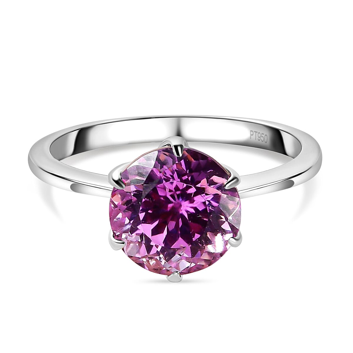 Doorbuster - RHAPSODY 950 Platinum AAAA Patroke Kunzite Ring 3.35 Ct.