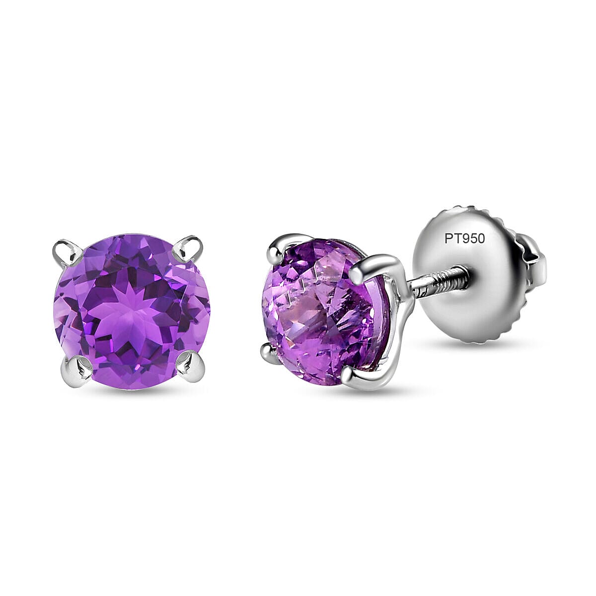 RHAPSODY 950 Platinum AAAA Urucum Kunzite Stud Earrings (with Screw Back) 3.50 Ct