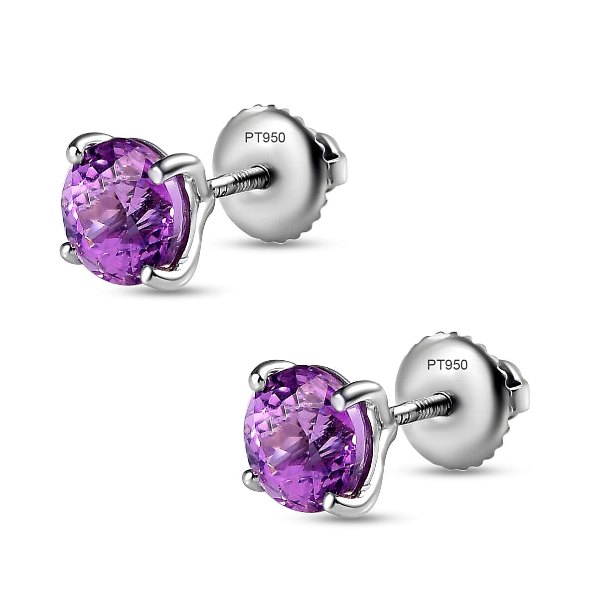 RHAPSODY 950 Platinum AAAA Urucum Kunzite Stud Earrings (with Screw Back) 3.50 Ct
