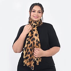 La Marey Cashmere Wool Arabesque Scarf - Dark Brown
