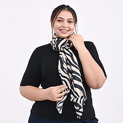 La Marey Cashmere Wool Arabesque Scarf - Dark Brown