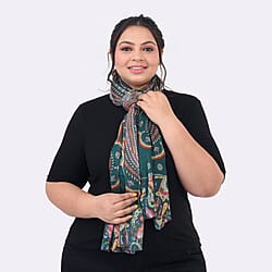 La Marey Cashmere Wool Arabesque Scarf - Dark Brown