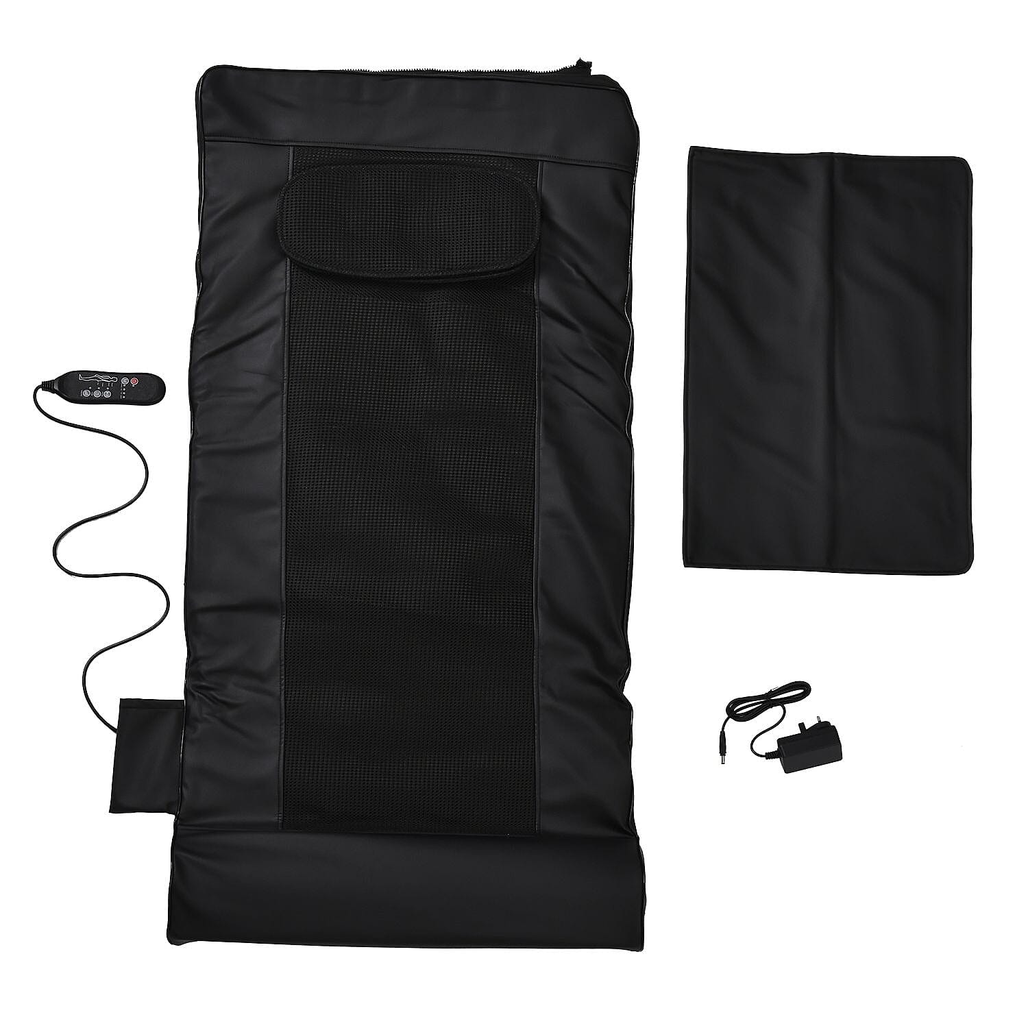 Air Compression Massage Mat with Stretch, Release, Relax Modes - Black (24W, DC12V  2A)