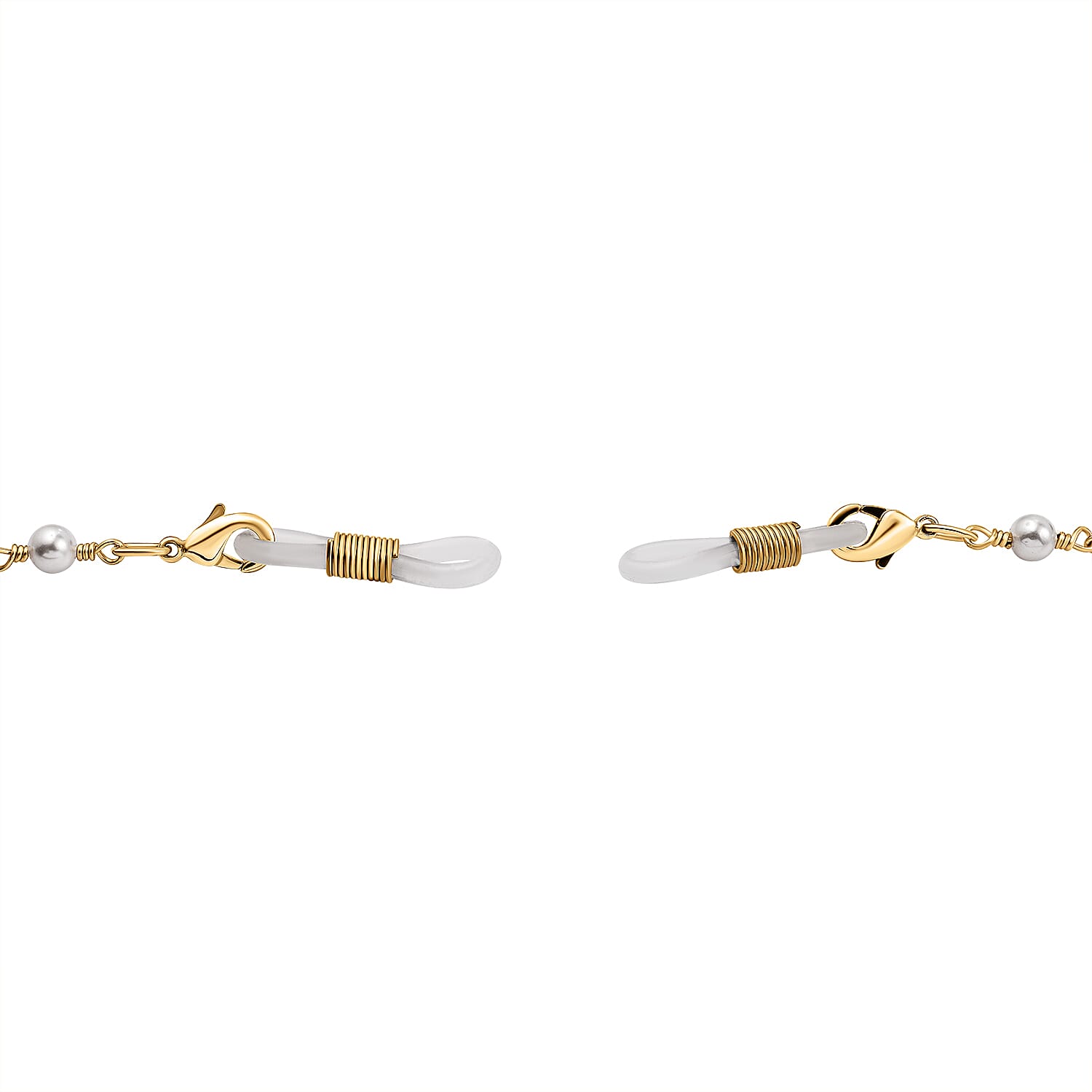 Shell Pearl and Blue Howlite Glasses Chain (Size - 28) in Yellow Gold Tone