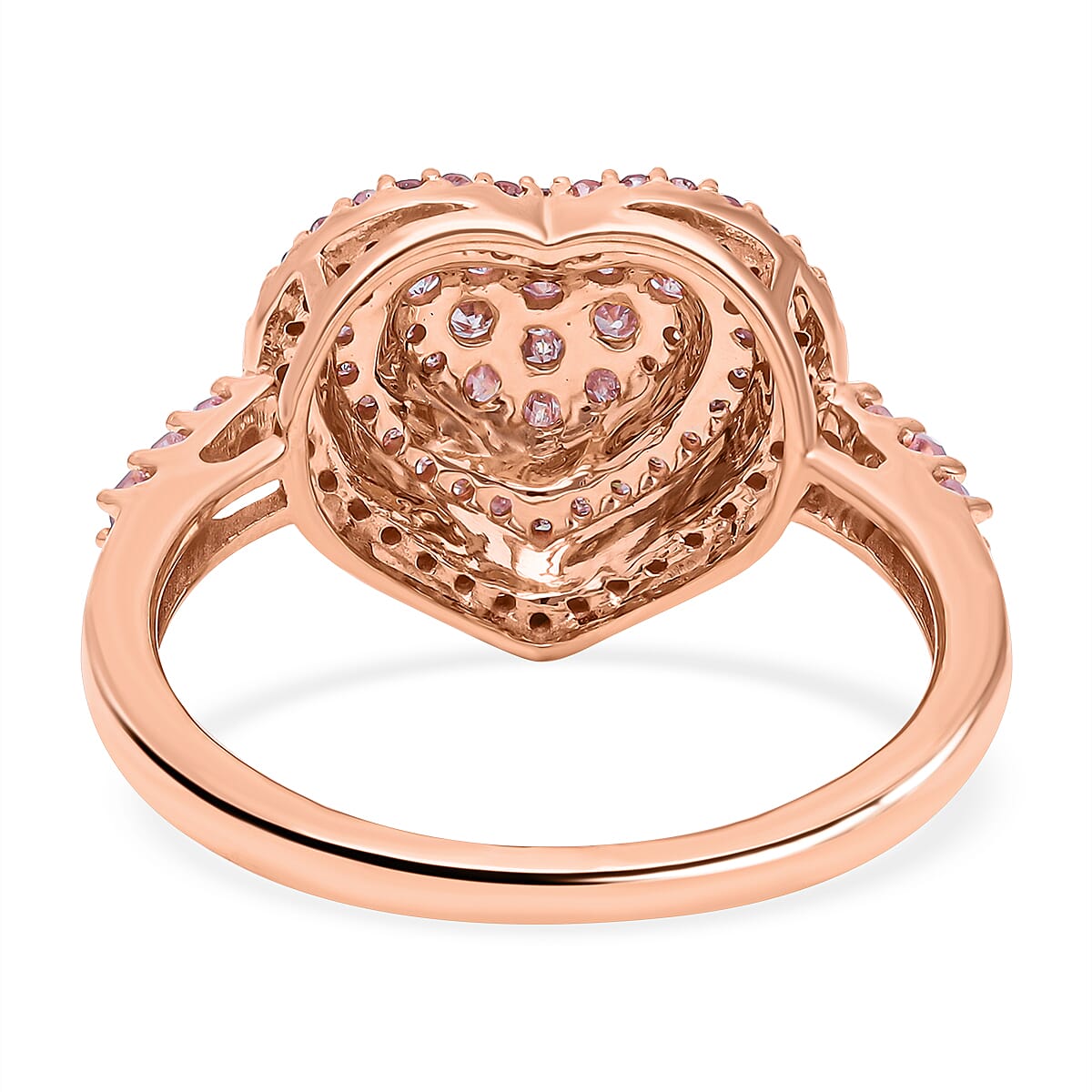 9K Rose Gold SGL Certified Pink Diamond Heart Ring 0.50 Ct.