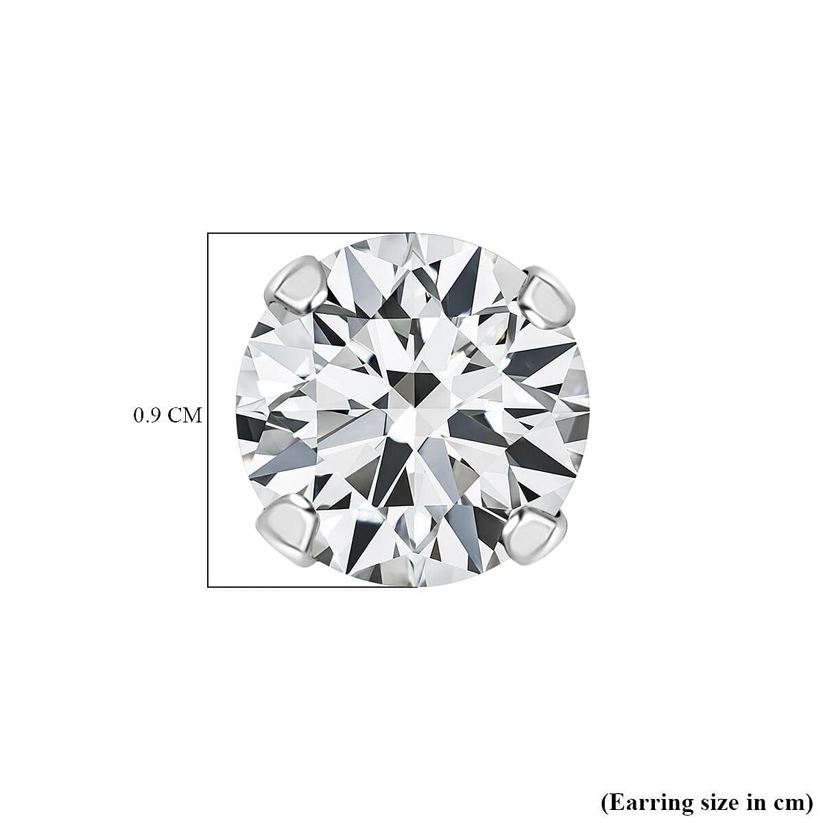 9K White Gold Moissanite Earrings With Push Back 0.85 Ct 9K White Gold Moissanite Earrings With Push Back 0.85 Ct