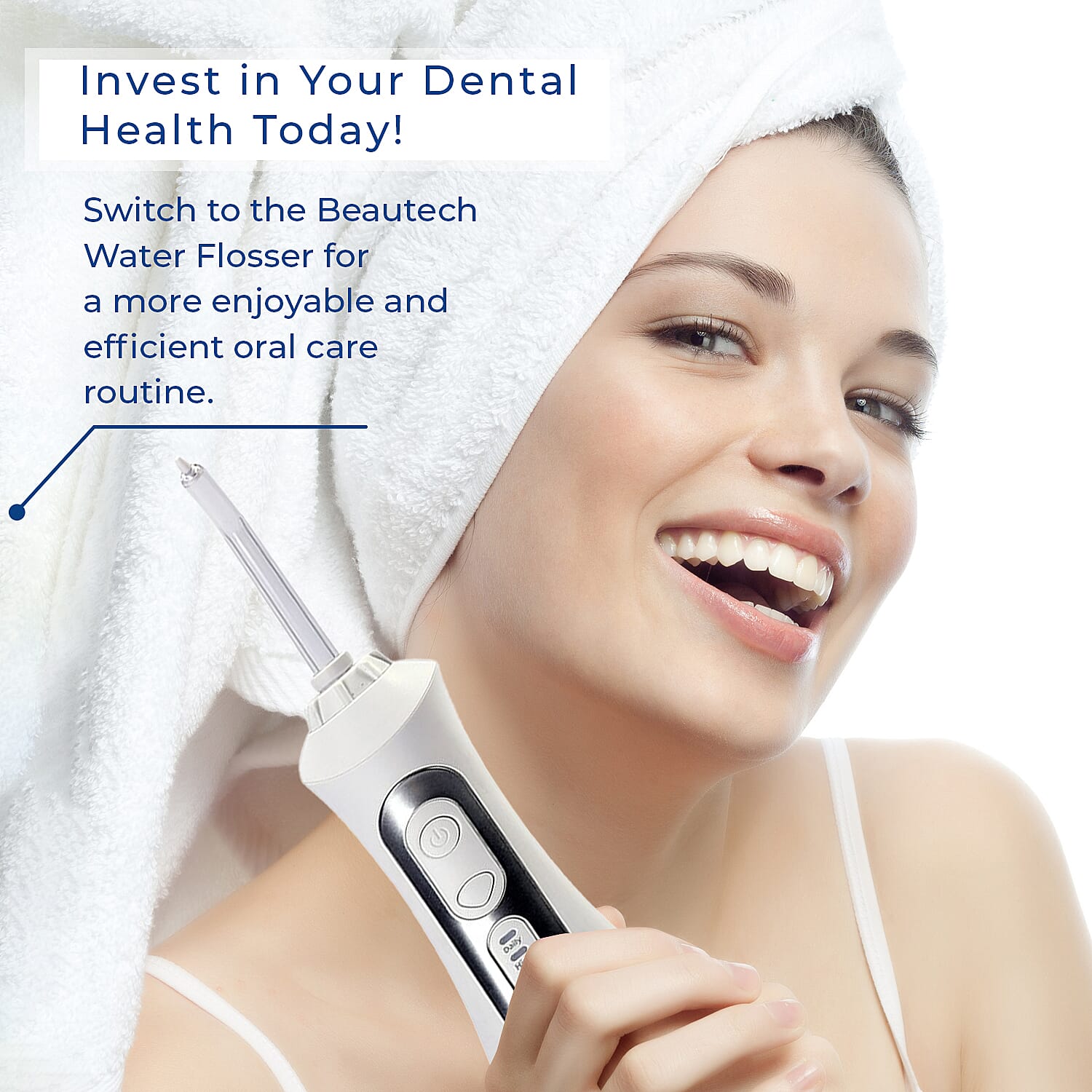 Beautech - Water Flosser with 3 Heads and IPX7 Waterproof- 3 Modes Clean, soft and Massage- 200 ml Tank