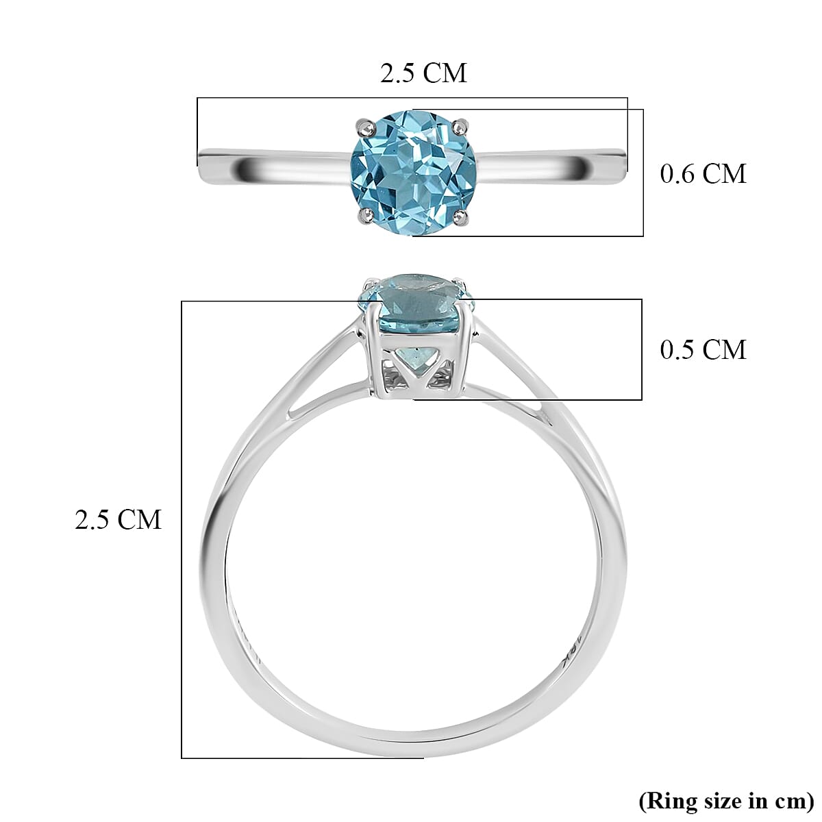 AGI Certified and Appraised ILIANA 18K White Gold AAA Santa Maria Aquamarine Solitaire Ring 1.00 Ct.