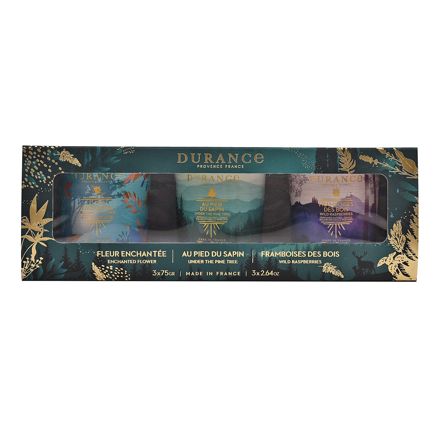 Set of 3 - DURANCE Candle Boxes (Pine Tree, Raspberry of the Woods and Enchanted Flower) - 3x75g Set of 3 - DURANCE Candle Boxes (Pine Tree, Raspberry of the Woods and Enchanted Flower) - 3x75g